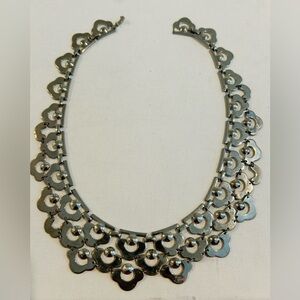Elegant Vintage Silver Tone Choker Necklace